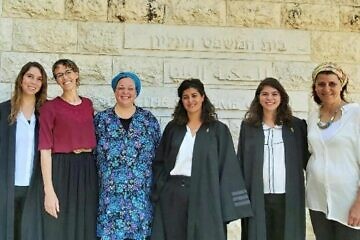 Six female Torah scholars, including Michelle Cohen Farber, petitioned the High Court of Justice in 2019 for women to be allowed to take the rabbinical tests administered by the Chief Rabbinate. Credit: ITIM.
