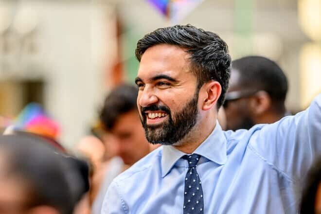 New York City mayoral candidate Zohran Mamdani, a state assemblyman, attends the 2025 New York City Pride March in New York City, on June 29, 2025. Photo by Roy Rochlin/Getty Images.