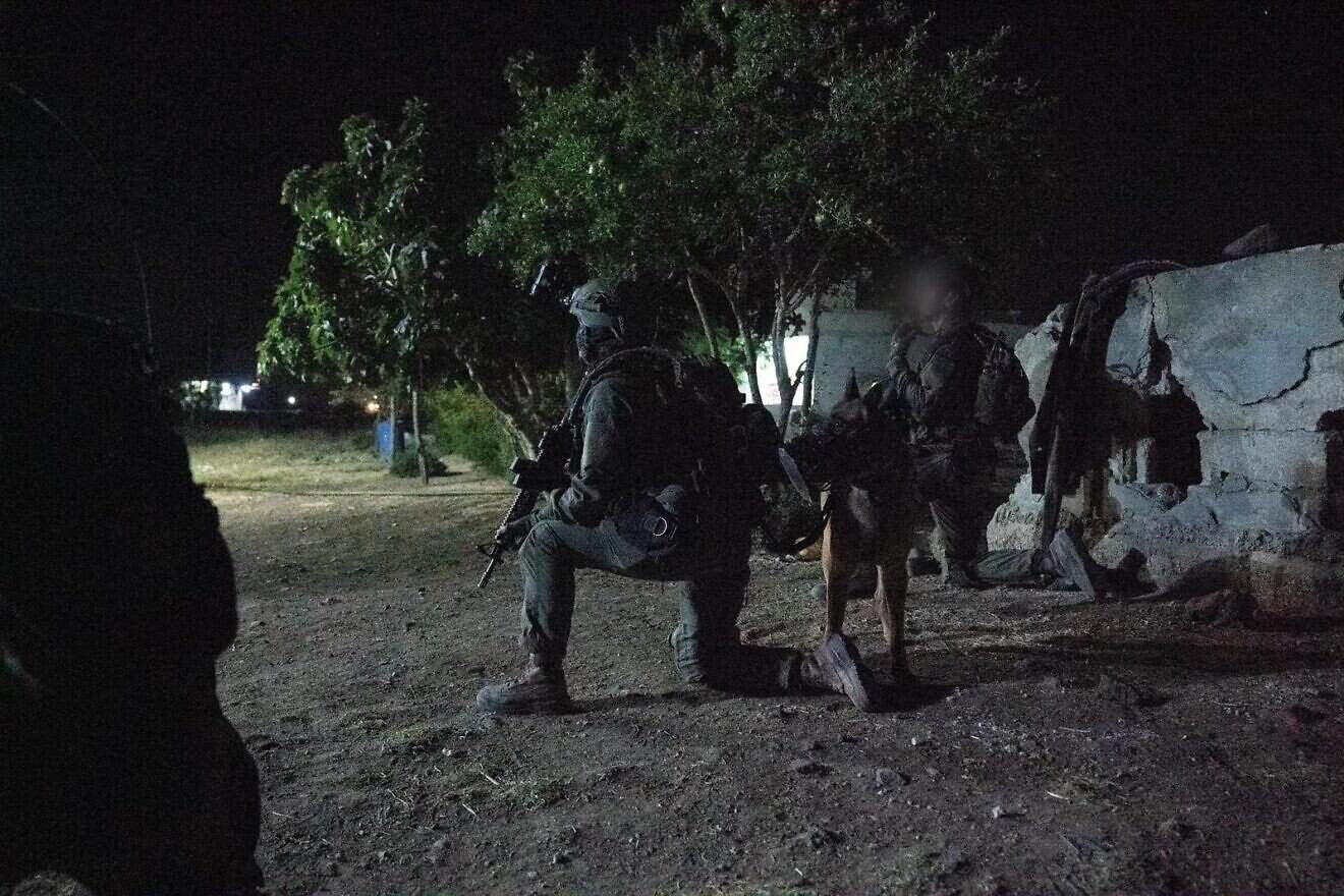 Israeli troops operate in southern Syria during an overnight mission to apprehend an Iranian terrorist cell, July 1-2, 2025. Credit: IDF.