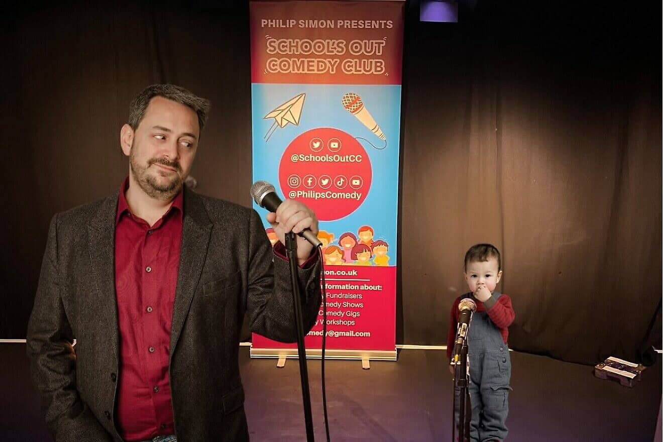 Philip Simon is featured in a banner advertising one of his shows. Credit: Courtesy of Philip Simon.