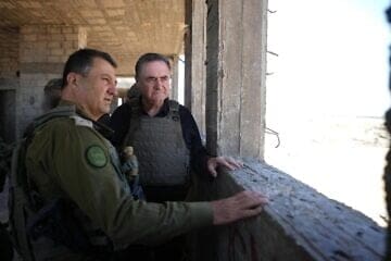 Defense Minister Israel Katz in Rafah, the southern Gaza Strip, July 2, 2025. Credit: Israel Ministry of Defense.