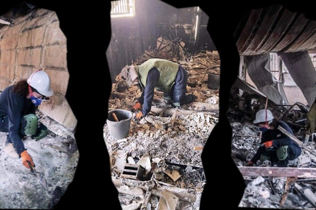 The “Rising from the Ashes: Archaeology in a National Crisis” exhibition opens  for public tours in Jerusalem on Aug. 6, documenting the Oct. 7, 2023, Hamas-led massacre. Photo by Emil Eljam/IAA.