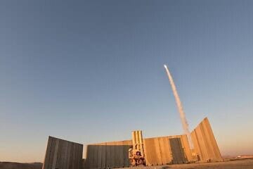 The Arrow system intercepting Iranian ballistic missiles during 