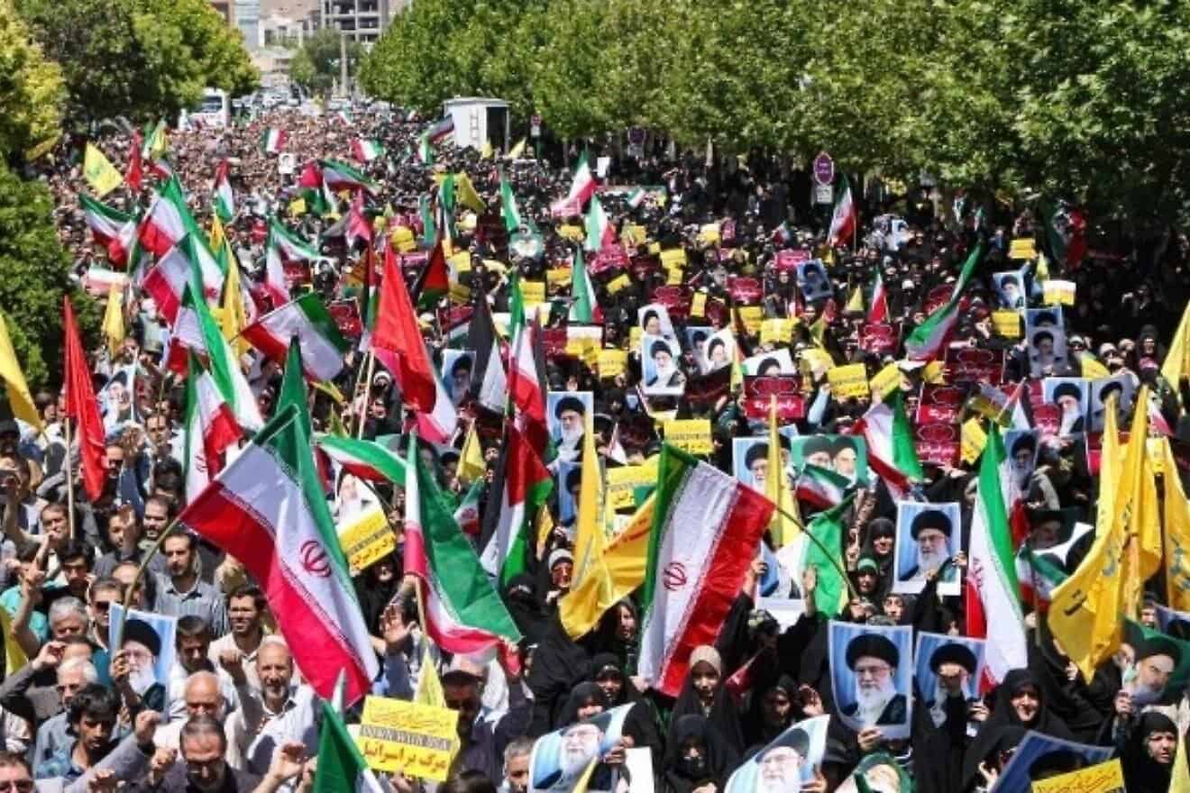 Protests in Iran erupt after Israeli airstrikes on the nuclear facilities in the Islamic Republic, June 20, 2025. Credit: Hasan Argah via Wikimedia Commons.