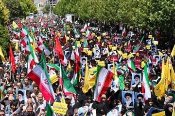 Protests in Iran erupt after Israeli airstrikes on the nuclear facilities in the Islamic Republic, June 20, 2025. Credit: Hasan Argah via Wikimedia Commons.