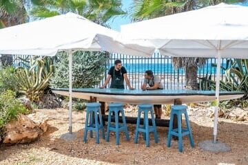 The Tosha Bakery café near the border with Lebanon, August 2025. Photo by Shneer Kadoshi.