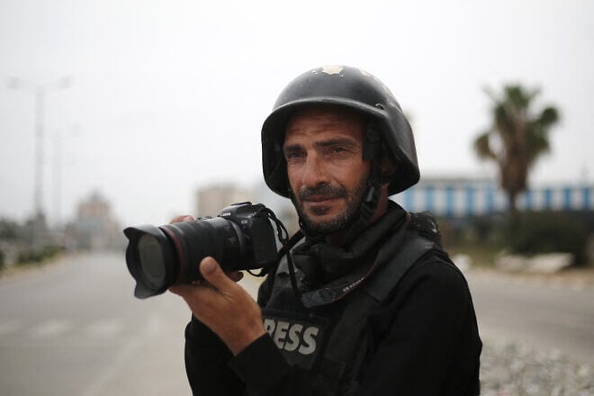 AFP journalist Eyad Baba poses in the Gaza Strip on April 24, 2025. Photo by AFP via Getty Images.