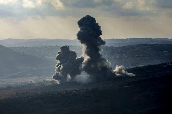 This picture taken from the southern Lebanese area of Marjayoun, shows smoke rising from the area of  al-Dimashqiyeh following an Israeli airstrike on July 31, 2025. Photo by Rabih Daher/AFP via Getty Images.