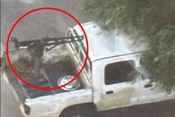 The Israeli Air Force strikes a vehicle carrying a heavy machine gun in southern Syria, Aug. 8, 2025. Credit: IDF.