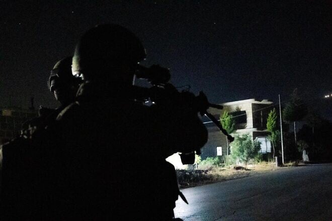 Israeli troops complete a mission targeting weapons trafficking networks in the Hader area of southern Syria, Aug. 2, 2025. Credit: Israel Defense Forces.