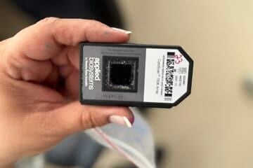The genetic chip test in Prof. Idit Maya's lab at Rabin Medical Center, Aug. 6, 2025. Photo by Howard Blas.