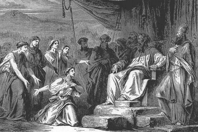 “The Daughters of Zelophehad,” as in Numbers 27:1-11, illustration from “The Bible and Its Story Taught by One Thousand Picture Lessons,” edited by Charles F. Horne and Julius A. Bewer, 1908. Credit: Public Domain/Wikimedia Commons.