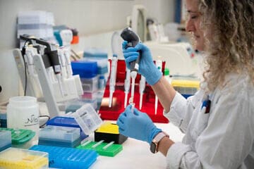 A laboratory of the Institute of Genetics at Rabin Medical Center in Petach Tikva. Photo by Elad Gutman.