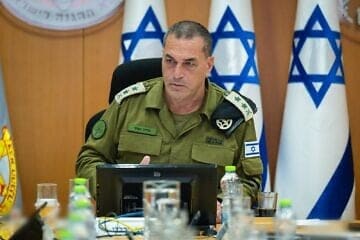 Israel Defense Forces Chief of Staff Lt. Gen. Eyal Zamir during a situational assessment, Aug. 13, 2025. Credit: IDF.