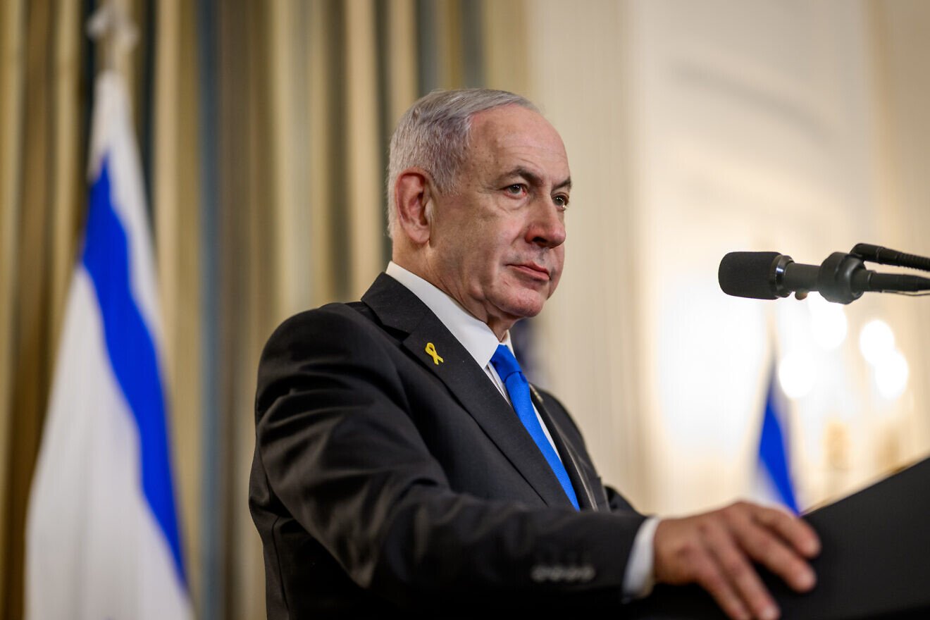 Israeli Prime Minister Benjamin Netanyahu at a joint press conference with U.S. President Donald Trump announcing the U.S. peace plan for Gaza, Sept. 29, 2025. Credit: Daniel Torok/White House.