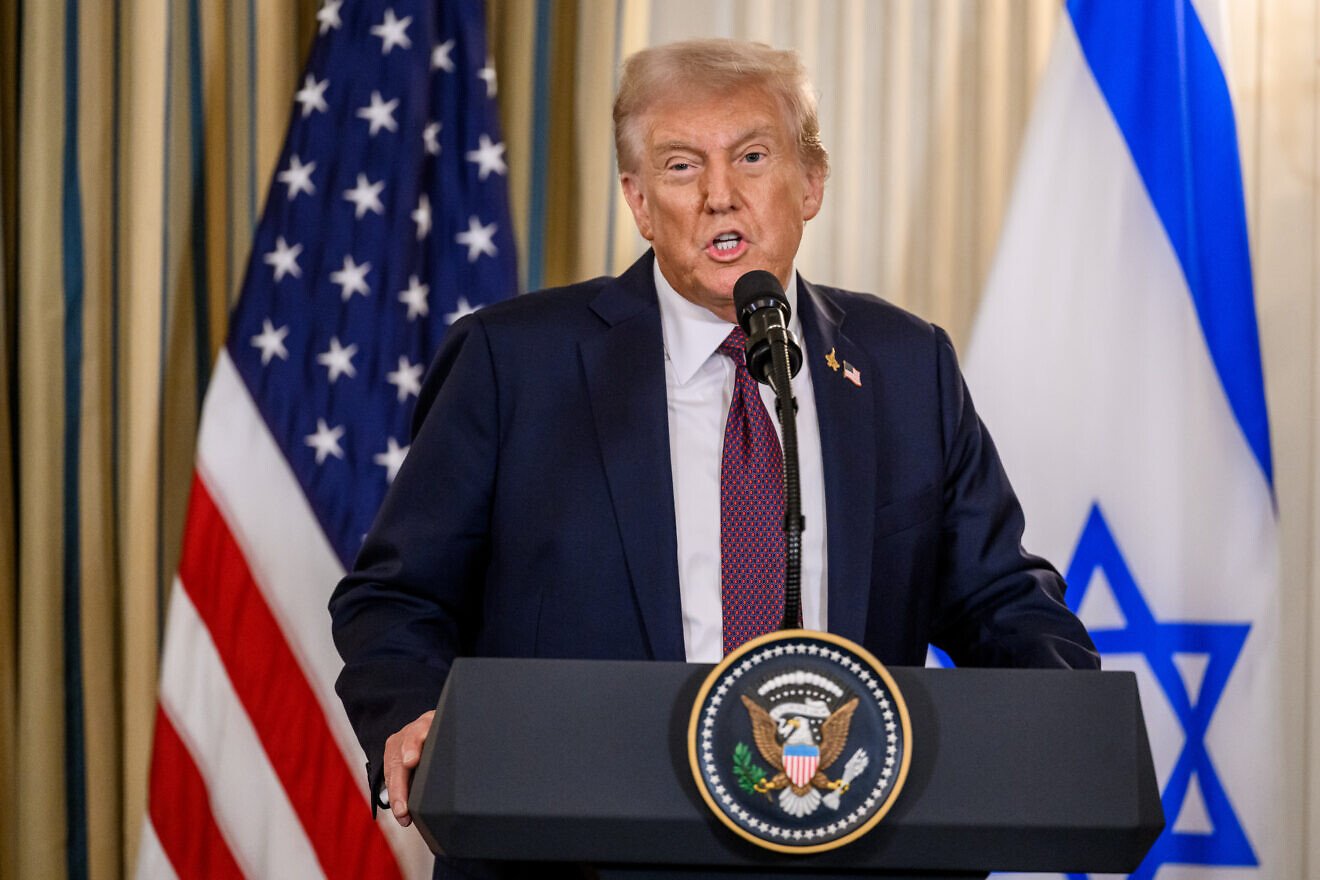 President Donald Trump and Israeli Prime Minister Benjamin Netanyahu hold a joint press conference announcing the U.S. peace plan for Gaza, Sept. 29, 2025. Photo by Joyce N. Boghosian/White House.