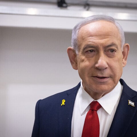 Israeli Prime Minister Benjamin Netanyahu arrives to the courtroom at the District court in Tel Aviv, before the start of his testimony in the trial against him, Sept. 16, 2025. Photo by Miriam Alster/Flash90.