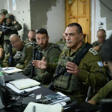 Israel Defense Forces Chief of Staff Lt. Gen. Eyal Zamir meets with troops in the southern Gaza Strip, Sept. 26, 2025. Credit: IDF.