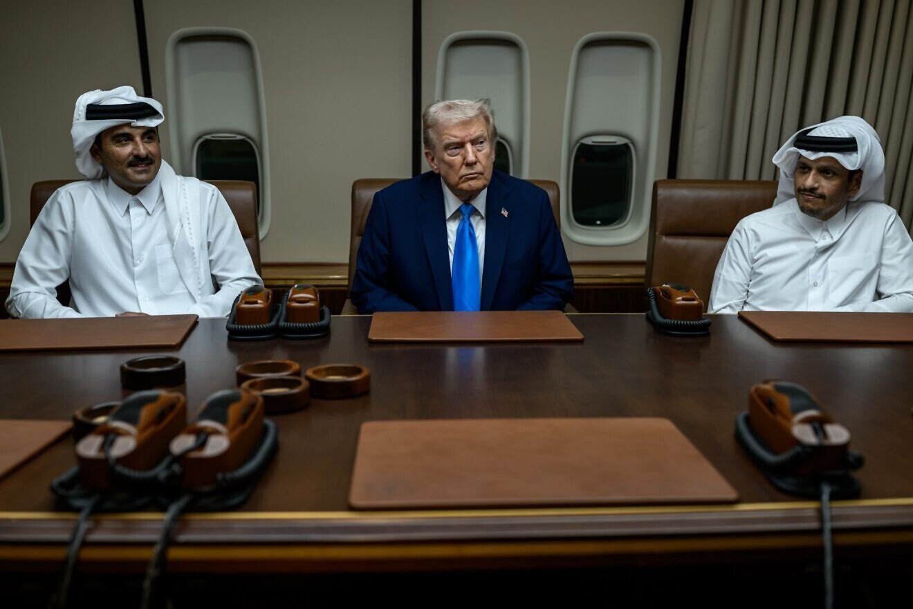 U.S. President Donald Trump meets with Qatar’s Emir Tamim bin Hamad Al Thani aboard Air Force One during a refueling stop at Al Udeid Air Base in Qatar, en route to Asia, Oct. 25, 2025. Credit: White House. U.S. President Donald Trump meets with Qatar’s Emir Tamim bin Hamad Al Thani aboard Air Force One during a refueling stop at Al Udeid Air Base in Qatar, en route to Asia, Oct. 25, 2025. Credit: White House.