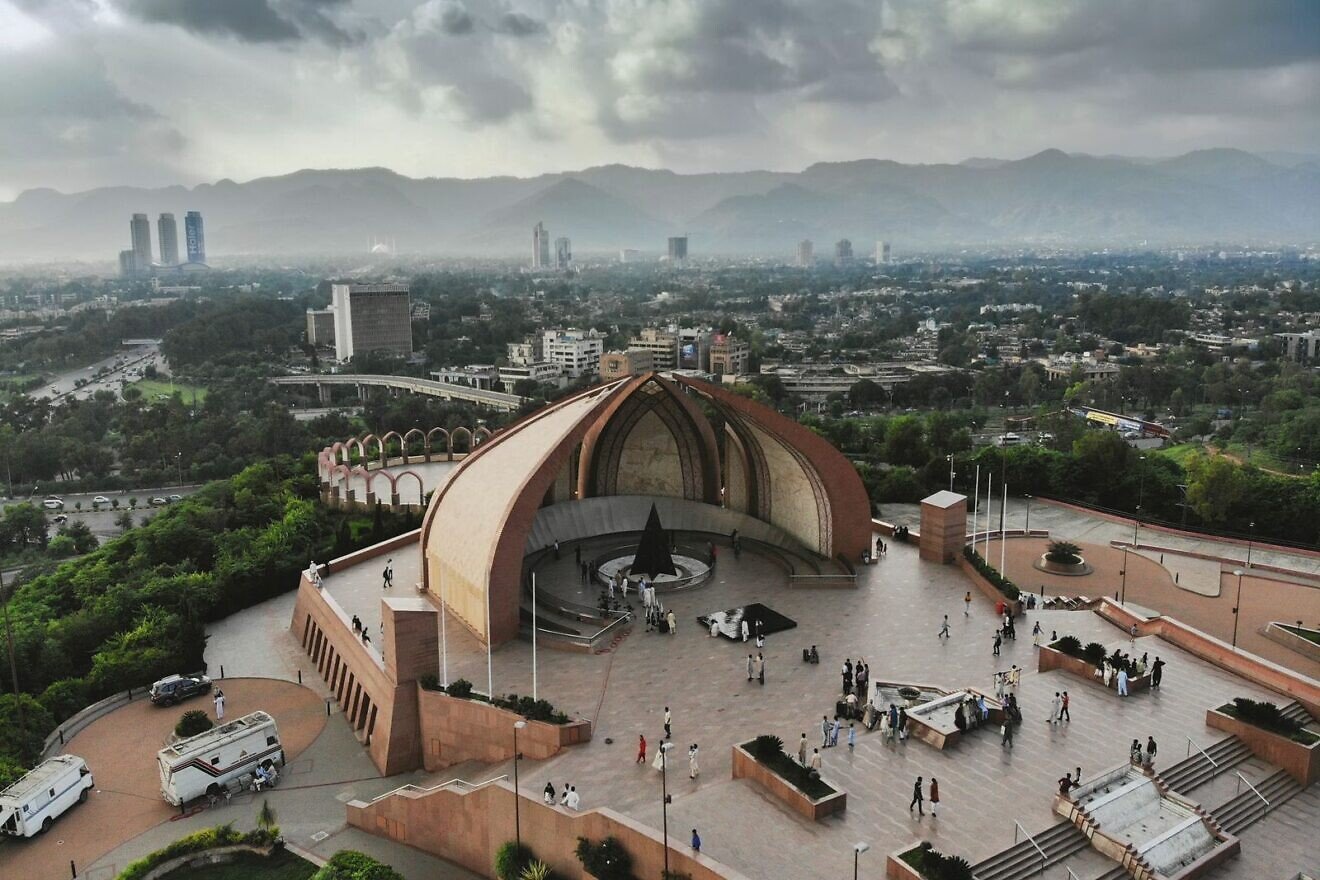 Visitors tour the Pakistan Monument in Islamabad on Aug. 9, 2018. Credit: Yaarahmadd via Wikimedia Commons.
