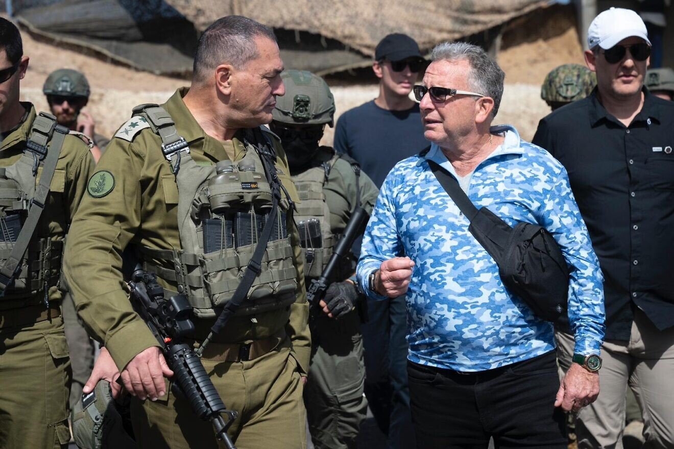U.S. envoys Steve Witkoff and Jared Kushner during a visit to the Gaza Strip with Israel Defense Forces Chief of Staff Lt. Gen. Eyal Zamir, Oct. 11, 2025. Credit: IDF.