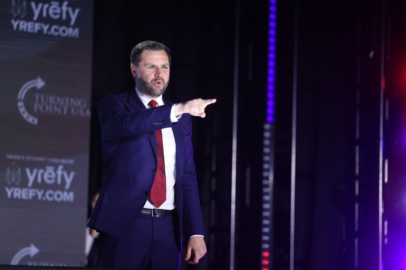 U.S. Vice President JD Vance speaks with attendees at the University of Mississippi tour stop of the "This Is The Turning Point" tour at the SJB Pavilion in Oxford, Miss., Oct. 29, 2025. Credit: Gage Skidmore via Creative Commons.