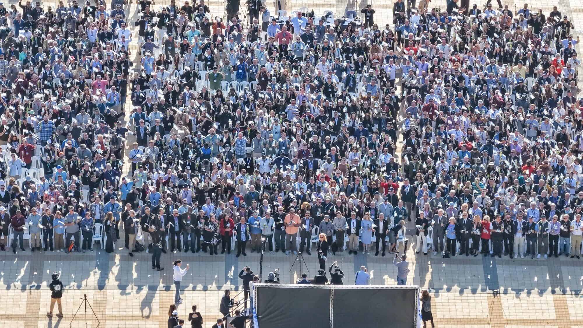 Plus de 1 000 pasteurs évangéliques visitent le site du festival de musique Nova, le 3 décembre 2025. Photo de Yossi Zamir.