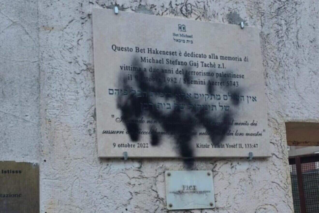 Rome synagogues monument to slain Jewish child defaced