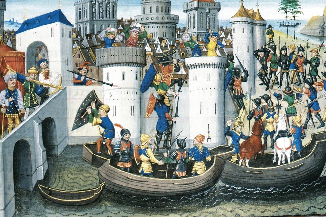 “The Conquest of Constantinople by the Crusaders in 1204,” 15th-century miniature by David Aubert (1449-1479). Credit: Public Domain via Wikimedia Commons.
