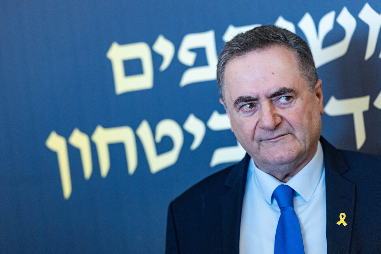 Israeli Defense Minister Israel Katz attends the signing of a housing framework agreement at Jerusalem City Hall in Jerusalem, Dec. 15, 2025. Photo by Chaim Goldberg/Flash90.